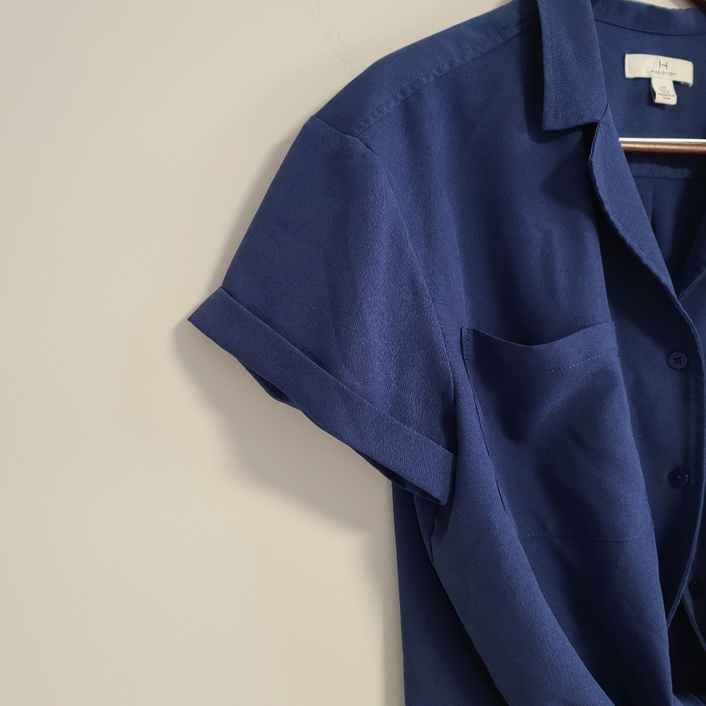 Halston Tie Front Button Down Blouse - image 3